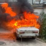 У Нікопольському районі на тимчасовій зупинці загорівся ВАЗ
